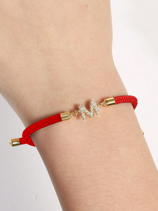 BFF- New Fashion 26 Initial Letter Bracelet Women Handmade Colorful Adjustable Rope Bracelet For Women Jewelry Gift