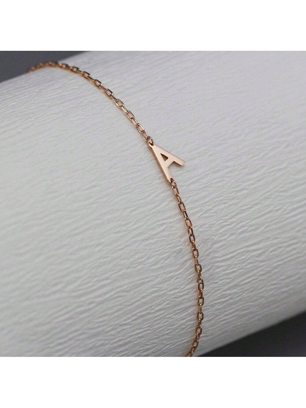 1pc Fashionable Simple Stainless Steel Letter Bracelet, Daily Wear For Women